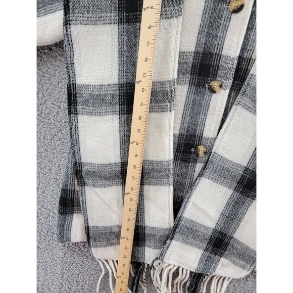 Aqua Women's Scarf Collar Coat Black/White Polyester/Wool Blend, Size S - Picture 8 of 12